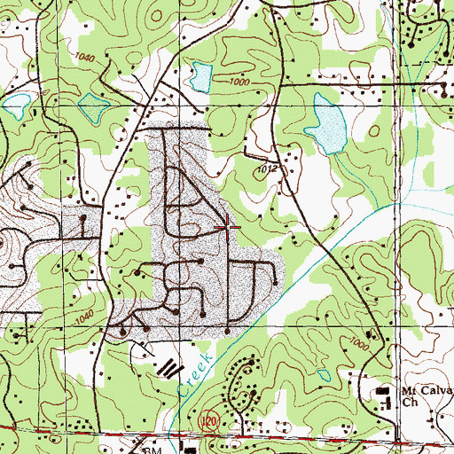 Topographic Map of Ridgewood Park, GA