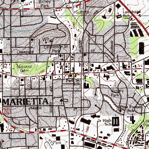 Topographic Map of Saint Stephens United Methodist Church, GA