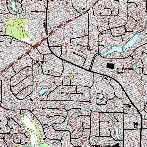 Topographic Map of The Market Plaza Shopping Center, GA