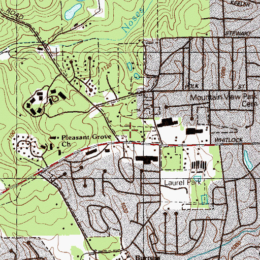 Topographic Map of Westbrook Plaza Shopping Center, GA