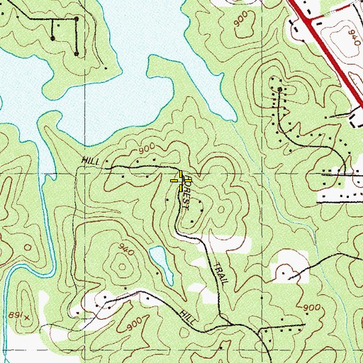 Topographic Map of Hill Forest Estates, GA