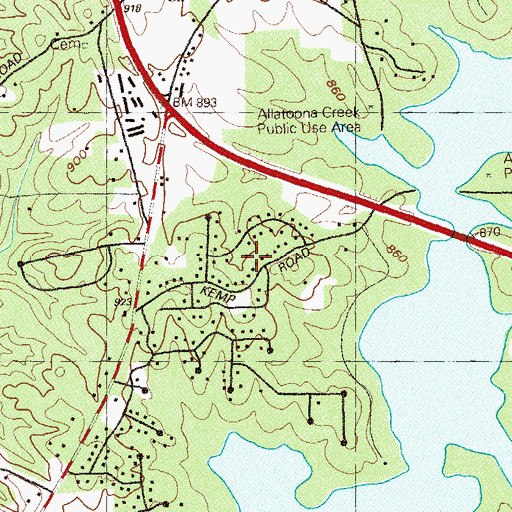 Topographic Map of North Shores, GA