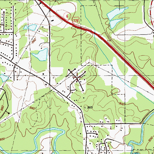 Topographic Map of Springbrook, GA