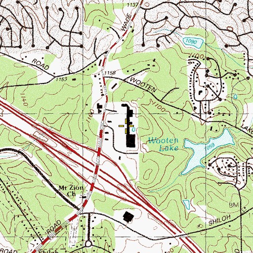 Topographic Map of Wade Green Crossing Shopping Center, GA