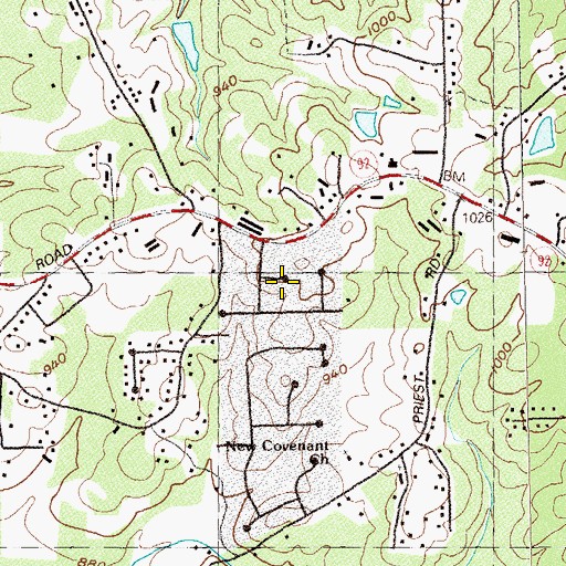 Topographic Map of Salem Woods, GA