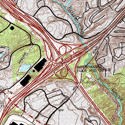 Topographic Map of Interchange 14, GA