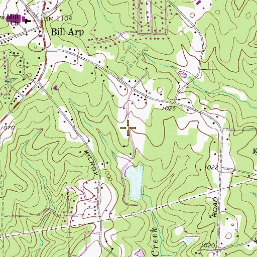 Topographic Map of Aline Estates, GA