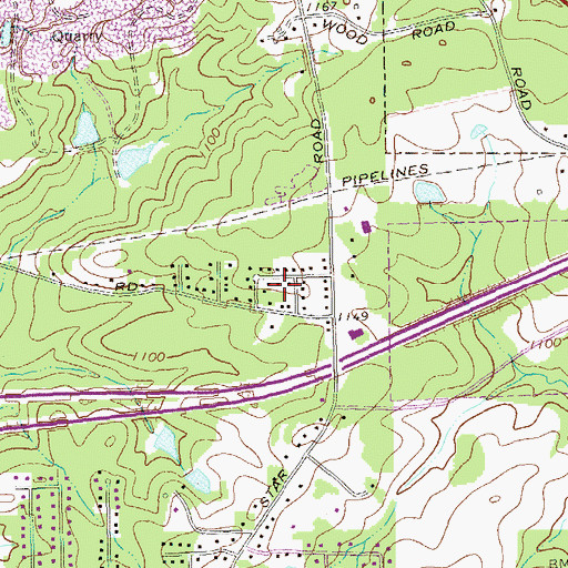 Topographic Map of Coronado Forest, GA