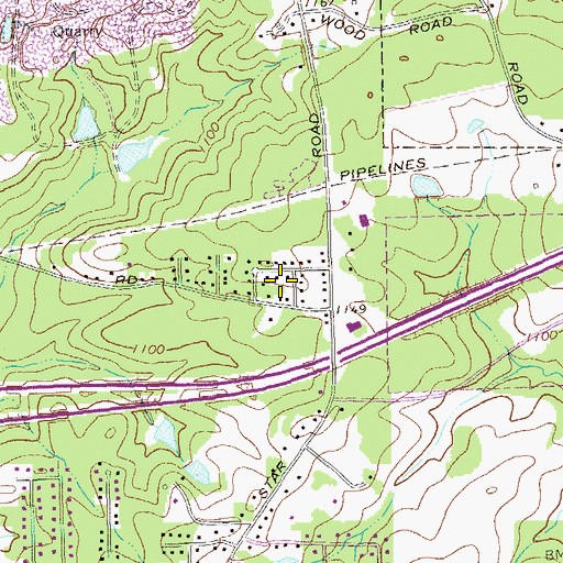 Topographic Map of Coronado Forest, GA
