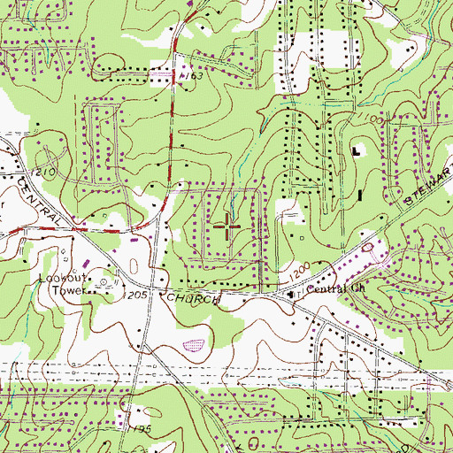 Topographic Map of Douglas Ridge, GA
