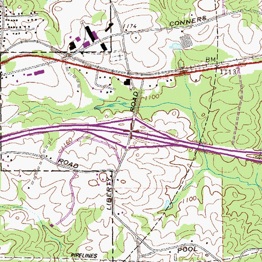 Topographic Map of Exit 6, GA