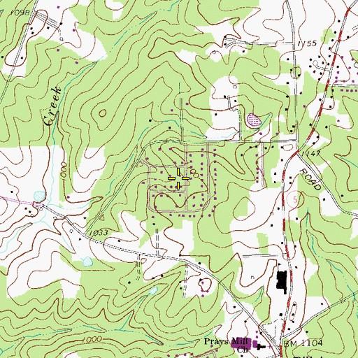 Topographic Map of Glen Ridge, GA