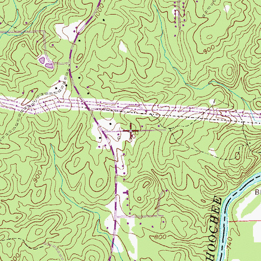Topographic Map of Hilderbrand, GA