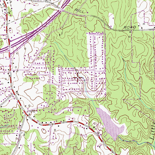 Topographic Map of Hyde Park, GA