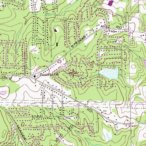 Topographic Map of Sugar Creek, GA