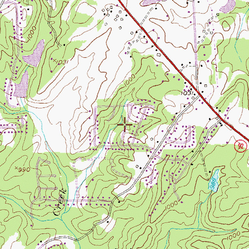 Topographic Map of Tara Woods, GA