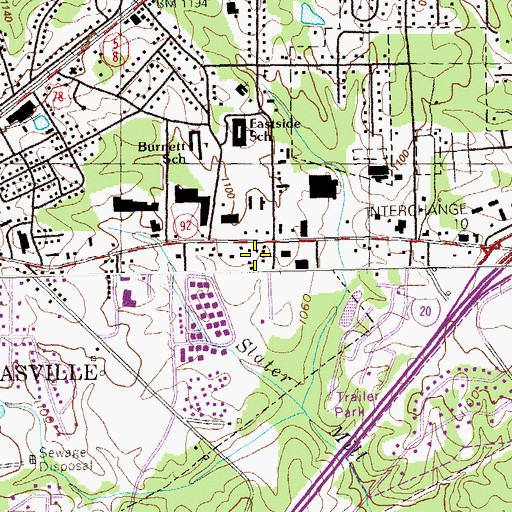Topographic Map of Douglas Village Shopping Center, GA