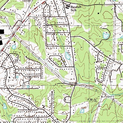 Topographic Map of Lakeland Hills, GA