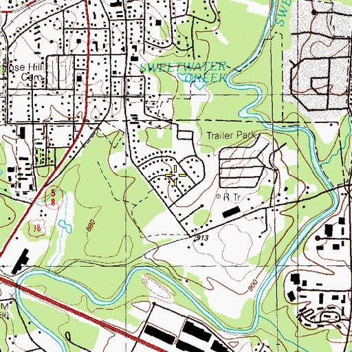 Topographic Map of Lawrence Estates, GA