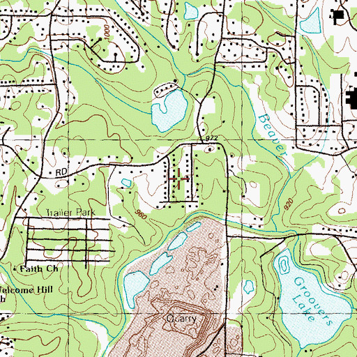 Topographic Map of Lithia Mobile Home Estates, GA