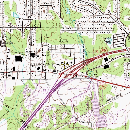 Topographic Map of West Moreland Plaza Shopping Center, GA