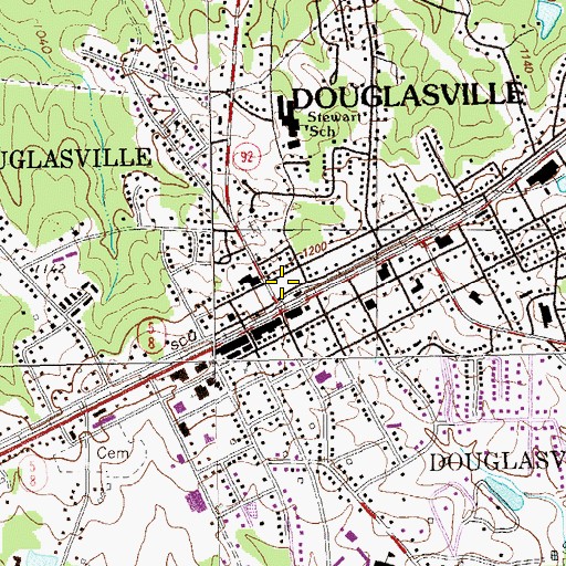 Topographic Map of Wortham Park, GA