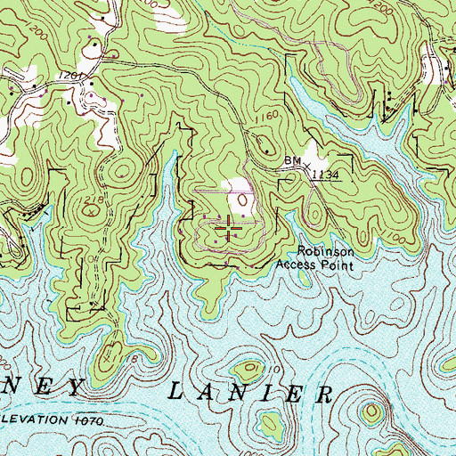 Topographic Map of Cameron Point, GA