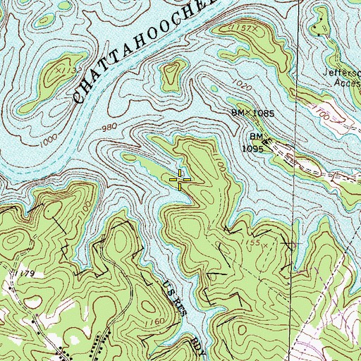 Topographic Map of Gainesville Park Access Point, GA