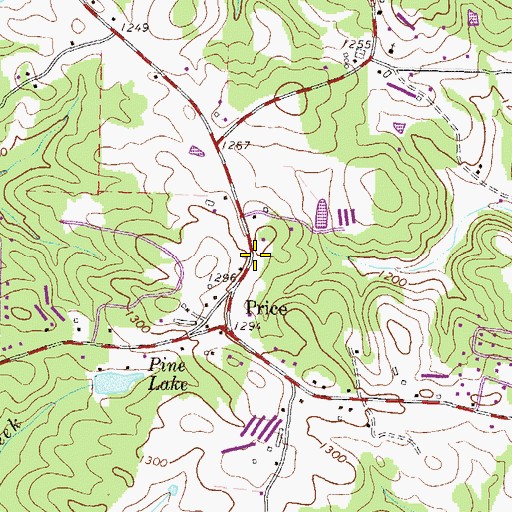 Topographic Map of Price School (historical), GA