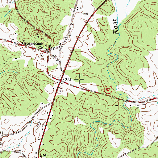 Topographic Map of Wauka Mountain Elementary School, GA