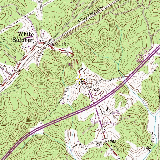 Topographic Map of Airline Baptist Church, GA