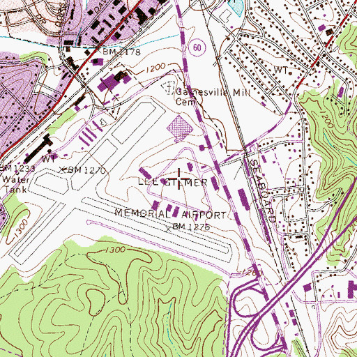 Topographic Map of Airport Industrial Park, GA