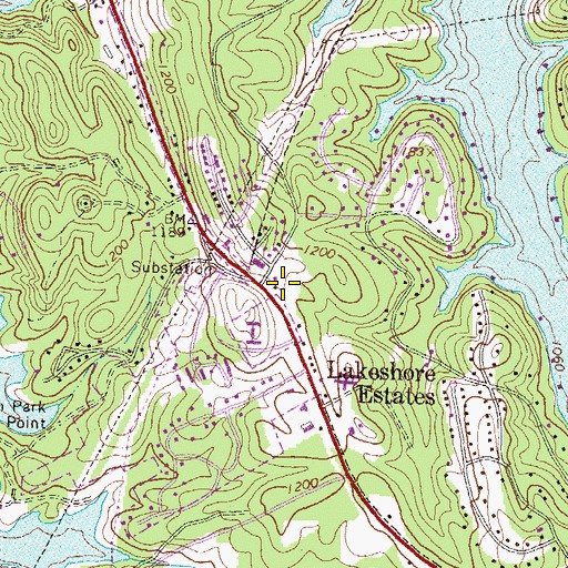 Topographic Map of Bamboo Village Shopping Center, GA