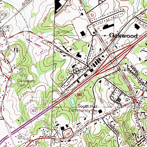 Topographic Map of Briarwood, GA