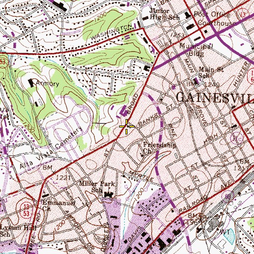 Topographic Map of Free Methodist Church, GA