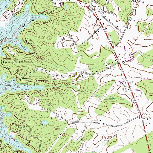 Topographic Map of Green Meadows, GA