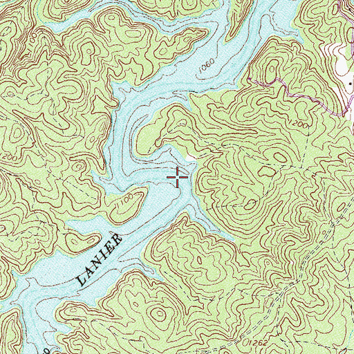Topographic Map of Seven Island Ford (historical), GA