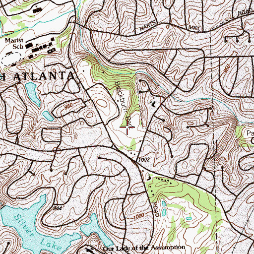 Topographic Map of Blackburn Park, GA