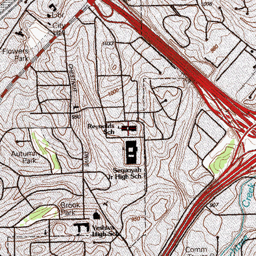 Topographic Map of Cary Reynolds Elementary School, GA