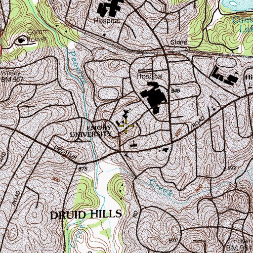 Topographic Map of Emory University Museum of Art and Archeology, GA
