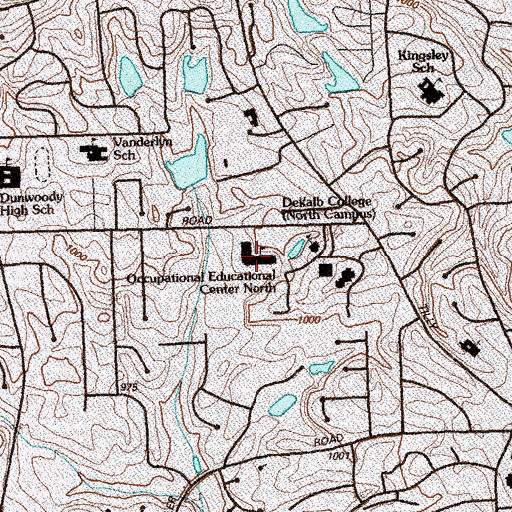 Topographic Map of Occupational Education Center North, GA