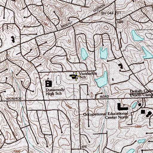Topographic Map of Vanderlyn Elementary School, GA