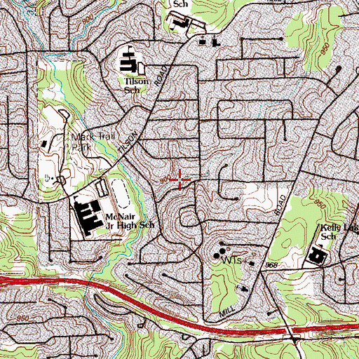Topographic Map of Alexander Park, GA