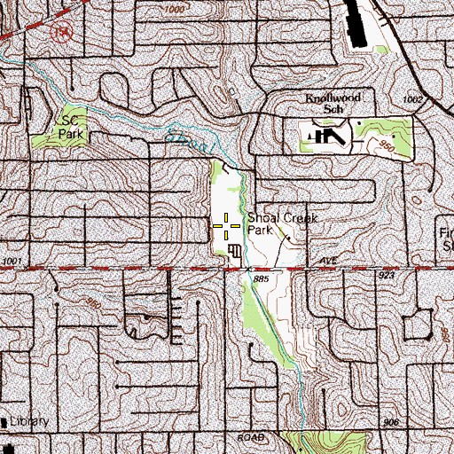 Topographic Map of Belvedere Park, GA