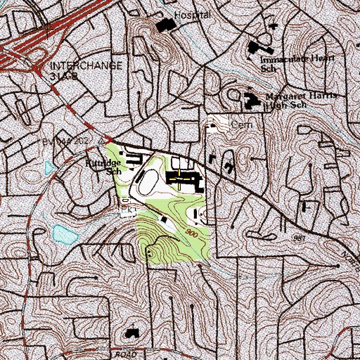 Topographic Map of Elizabeth Andrews High School, GA