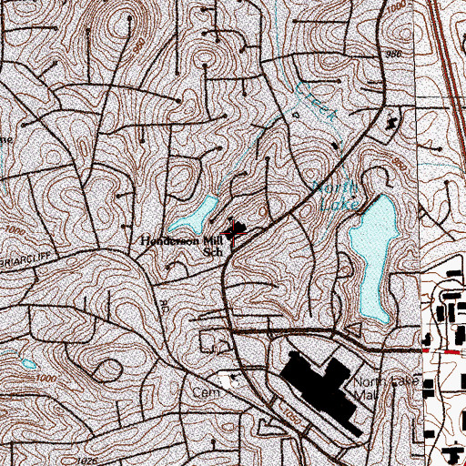 Topographic Map of Henderson Mill Elementary School, GA