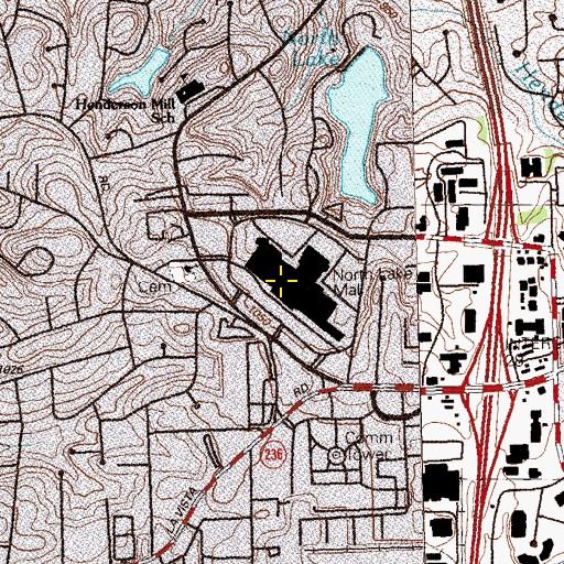 Topographic Map of Northlake Mall Shopping Center, GA