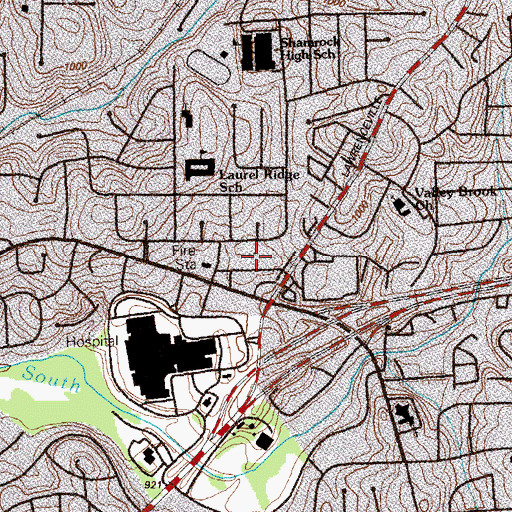 Topographic Map of Shamrock Plaza Shopping Center, GA