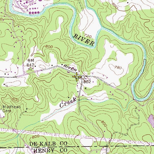 Topographic Map of Faith Church, GA
