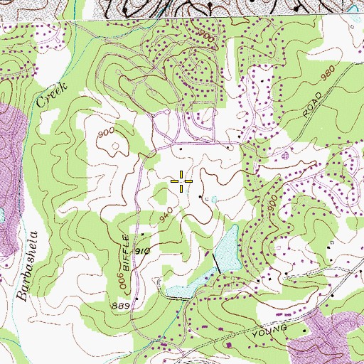 Topographic Map of Hidden Hills Country Club, GA